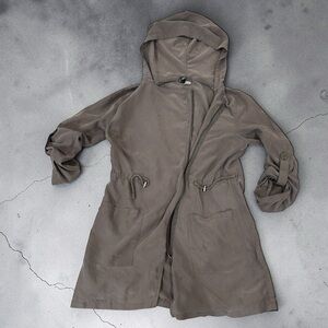 H&M Olive Green Hooded Anorak Jacket